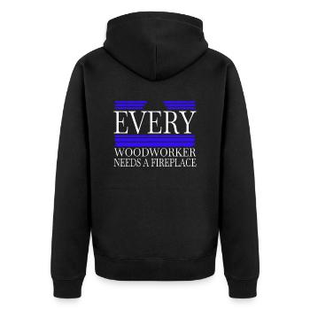mason funshirt union carpenter funny - Unisex Premium Organic Zip Hoodie - black - Back - Nico (187cm)