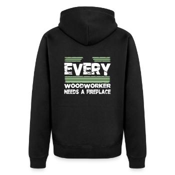 carpenter saw carpenter funny tshirts cutter - Unisex Premium Bio Zip Hoodie - Schwarz - Hinten - Nico (187cm)