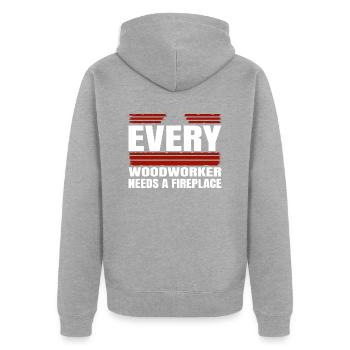birthday present union carpenter - Unisex Premium Bio Zip Hoodie - Grau meliert - Hinten - Nico (187cm)