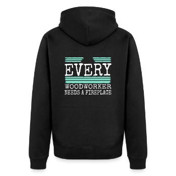 carpenter girl tshirts cutter - Unisex Premium Bio Zip Hoodie - Schwarz - Hinten - Nico (187cm)