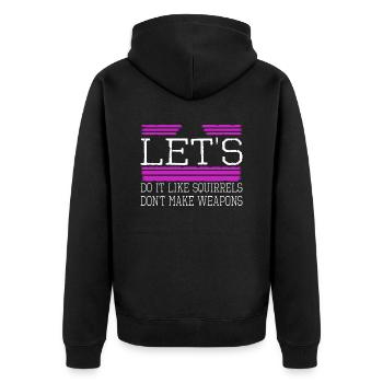 counterculture flower power dove of peace joke fun - Unisex Premium Bio Zip Hoodie - Schwarz - Hinten - Nico (187cm)