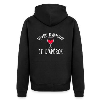 amour et apéro - Veste à capuche bio Premium Unisexe - noir - Dos - Nico (187cm)