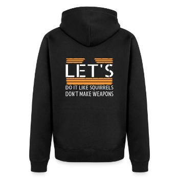 peace sign counterculture funny global peace peace - Unisex Premium Organic Zip Hoodie - black - Back - Nico (187cm)