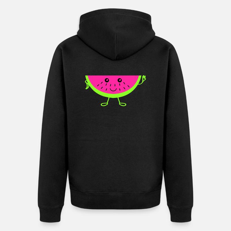 Melone - Unisex Premium Bio Zip Hoodie - Schwarz