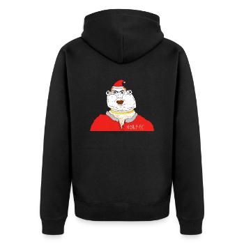 norf fc santa no text - Unisex Premium Organic Zip Hoodie - black - Back - Nico (187cm)