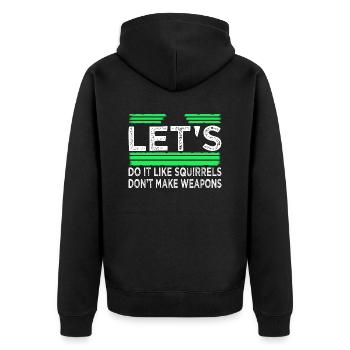 birthday bird peace movement love gift humor - Unisex Premium Organic Zip Hoodie - black - Back - Nico (187cm)