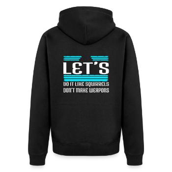statement peace geek gift 60s humor funny - Unisex Premium Bio Zip Hoodie - Schwarz - Hinten - Nico (187cm)