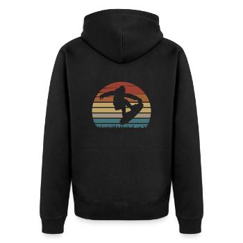 SKATER BIGFOOT - Unisex Premium Organic Zip Hoodie - black - Back - Nico (187cm)