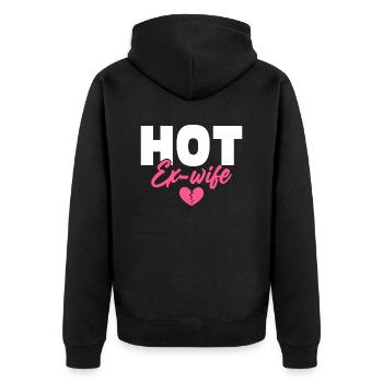 Hot Ex-Wife Divorce Women Divorcee - Unisex Premium Bio Zip Hoodie - Schwarz - Hinten - Nico (187cm)