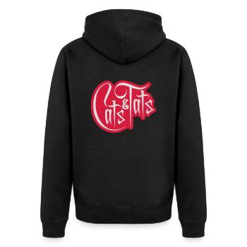 Citation de chats et de tats - Veste à capuche bio Premium Unisexe - noir - Dos - Nico (187cm)