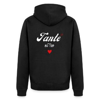 tante au top idée cadeau - Veste à capuche bio Premium Unisexe - noir - Dos - Nico (187cm)
