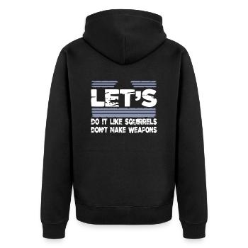 jokes humor cool hippie festival gift idea green - Unisex Premium Bio Zip Hoodie - Schwarz - Hinten - Nico (187cm)