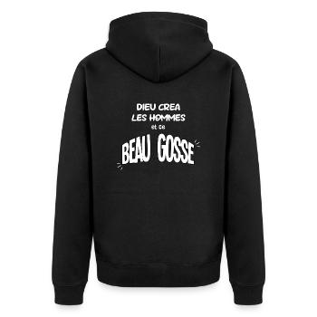 dieu créa les hommes cadeau homme - Veste à capuche bio Premium Unisexe - noir - Dos - Nico (187cm)