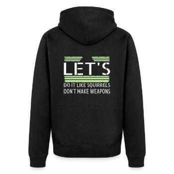 space ship geek sayings gift bday quote birthday - Unisex Premium Bio Zip Hoodie - Schwarz - Hinten - Nico (187cm)