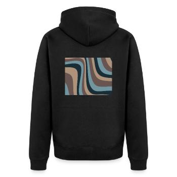 Vintage-Wellen - Unisex Premium Bio Zip Hoodie - Schwarz - Hinten - Nico (187cm)
