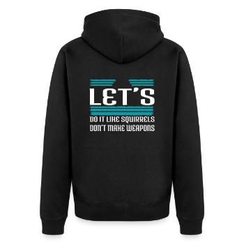 family statement counterculture happy humor - Unisex Premium Bio Zip Hoodie - Schwarz - Hinten - Nico (187cm)