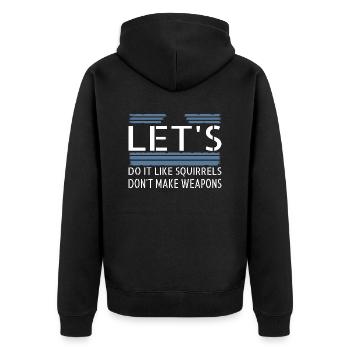 statement dove of peace peace sign birthday pride - Unisex Premium Bio Zip Hoodie - Schwarz - Hinten - Nico (187cm)