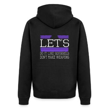 present peace symbol humor gift idea funny sayings - Unisex Premium Bio Zip Hoodie - Schwarz - Hinten - Nico (187cm)