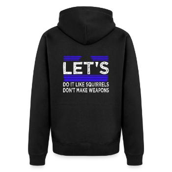 fun geek hippie funny sayings 1960s - Unisex Premium Bio Zip Hoodie - Schwarz - Hinten - Nico (187cm)