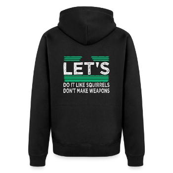 funny sayings dove of peace love hippie festival - Unisex Premium Bio Zip Hoodie - Schwarz - Hinten - Nico (187cm)