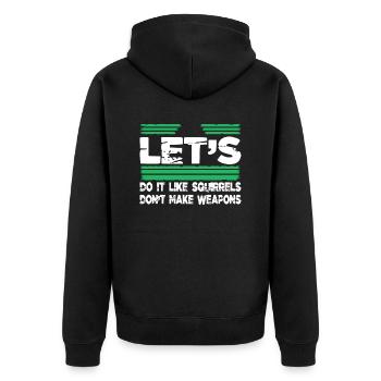 happy hippy sayings funny sayings global peace - Unisex Premium Bio Zip Hoodie - Schwarz - Hinten - Nico (187cm)