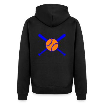 baseball sport logo 002 - Unisex Premium Bio Zip Hoodie - Schwarz - Hinten - Nico (187cm)