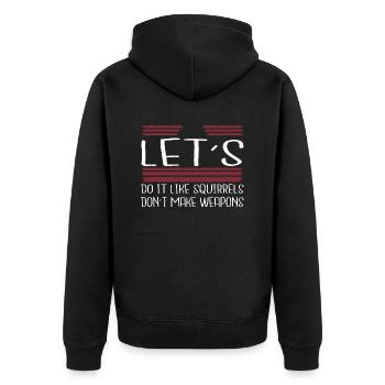 birthday present idea hippie family gift idea - Unisex Premium Bio Zip Hoodie - Schwarz - Hinten - Nico (187cm)