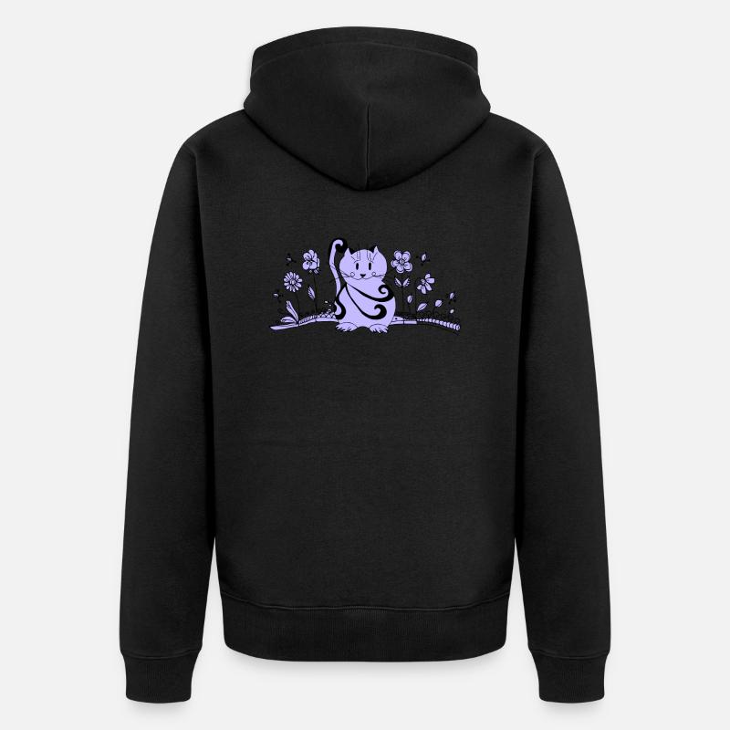 chat - Veste à capuche bio Premium Unisexe - noir