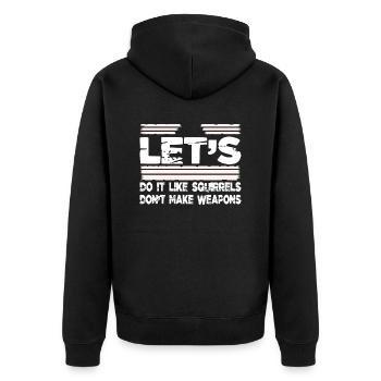 Hippie Hippy Funny Global Peace Fun Peace - Unisex Premium Organic Zip Hoodie - black - Back - Nico (187cm)