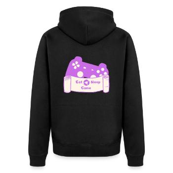Manger, dormir, jouer et répéter - Violet/Beige - Veste à capuche bio Premium Unisexe - noir - Dos - Nico (187cm)