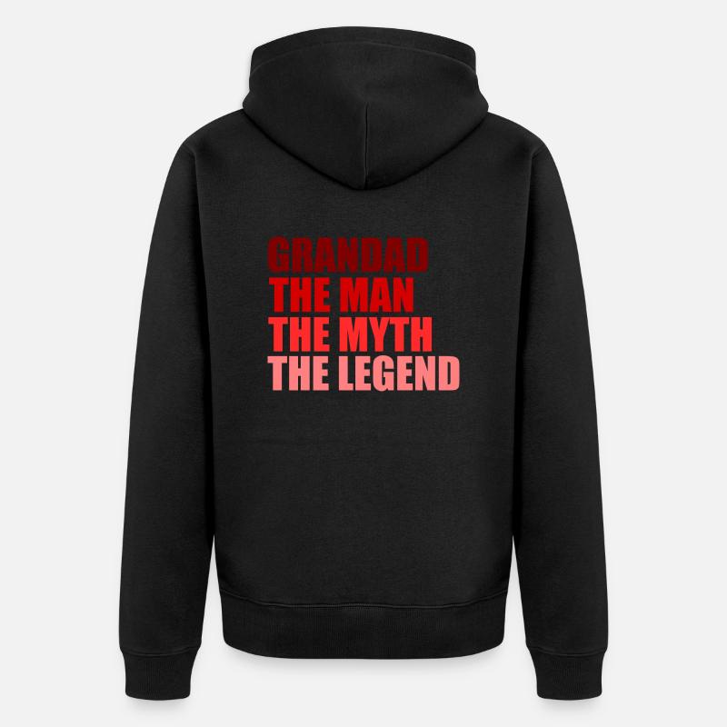 Grand-père la légende citation - Veste à capuche bio Premium Unisexe - noir