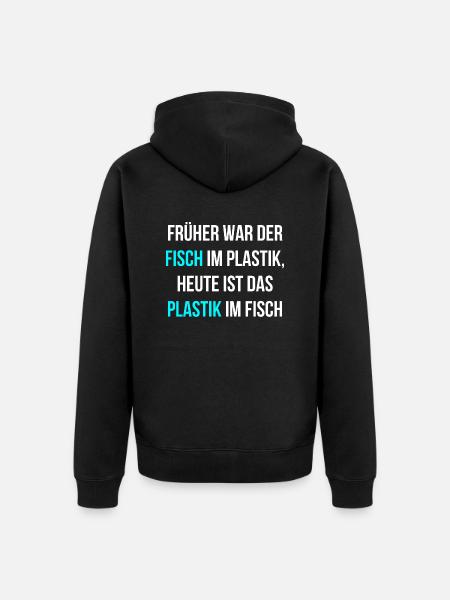 Fische Umweltschutz - Unisex Premium Bio Zip Hoodie - Schwarz