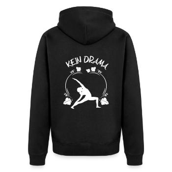 Yoga - Unisex Premium Bio Zip Hoodie - Schwarz - Hinten - Nico (187cm)