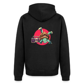 Breakdance Turtle Loco Animal Squad - Unisex Premium Organic Zip Hoodie - black - Back - Nico (187cm)