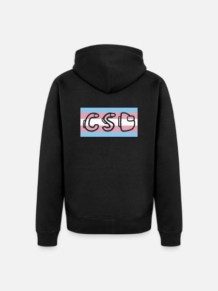 Trans Pride Flag CSD - Unisex Premium Organic Zip Hoodie - black