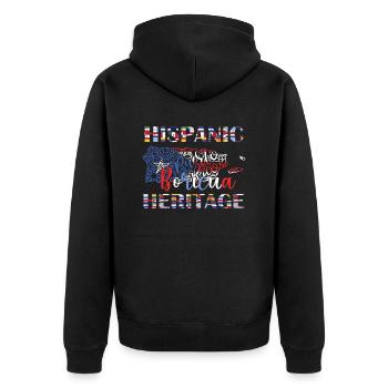 Hispanic Heritage Boricua - Unisex Premium Organic Zip Hoodie - black - Back - Nico (187cm)