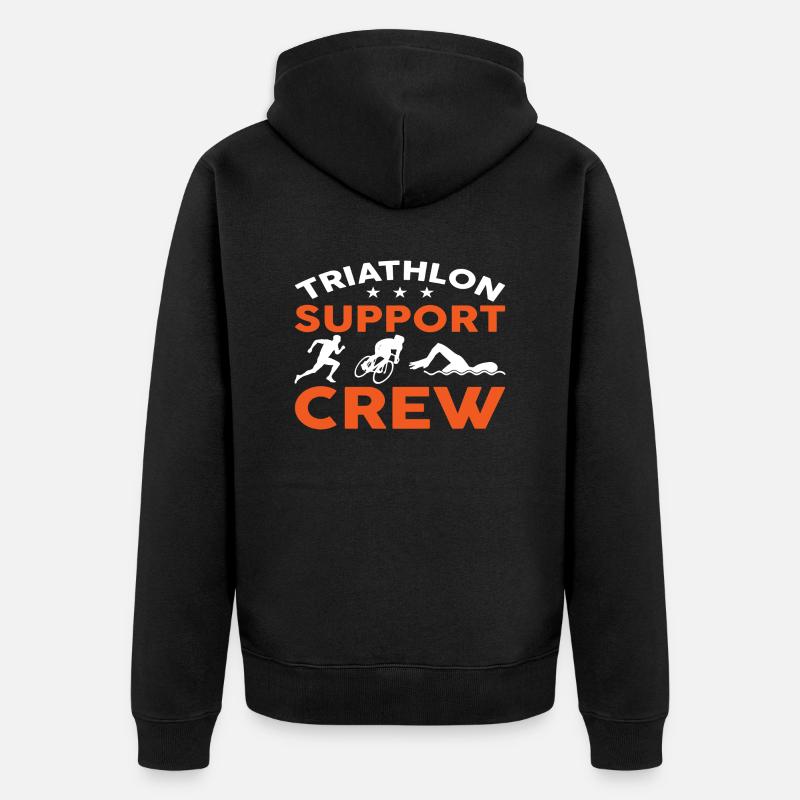 Triathlon Support Crew - Unisex Premium Bio Zip Hoodie - Schwarz
