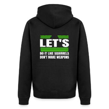 1960s bird peace symbol fun funny quote birthday - Unisex Premium Bio Zip Hoodie - Schwarz - Hinten - Nico (187cm)