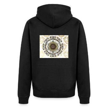 The moroccan chakra 2 Original - Unisex Premium Bio Zip Hoodie - Schwarz - Hinten - Nico (187cm)