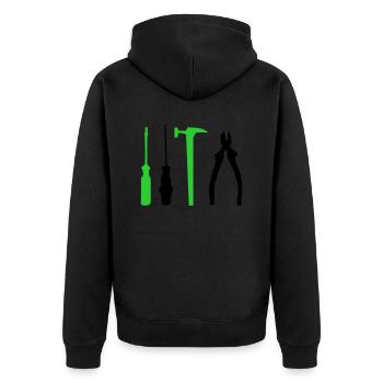werkzeug - Unisex Premium Bio Zip Hoodie - Schwarz - Hinten - Nico (187cm)