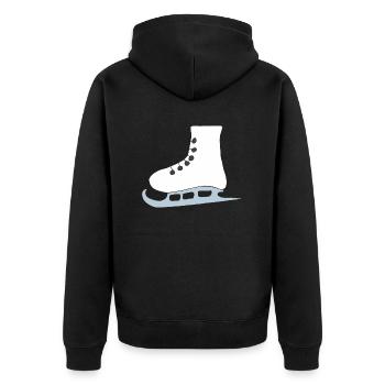 schlittschuhe - Unisex Premium Bio Zip Hoodie - Schwarz - Hinten - Nico (187cm)