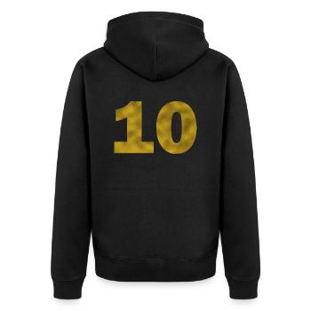 Geburtstag 10 Jahre - Unisex Premium Bio Zip Hoodie - Schwarz - Hinten - Nico (187cm)