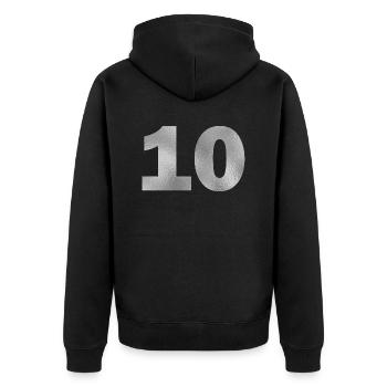 Anniversaire 10 ans - Veste à capuche bio Premium Unisexe - noir - Dos - Nico (187cm)