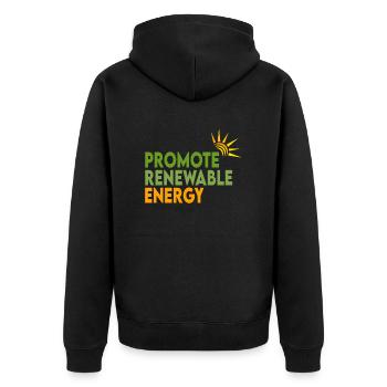 Énergies renouvelables - Veste à capuche bio Premium Unisexe - noir - Dos - Nico (187cm)