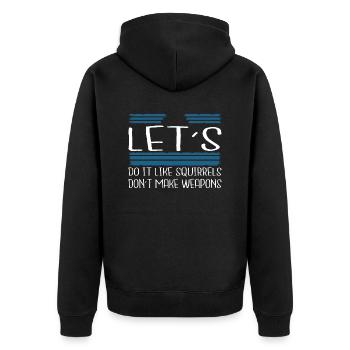 geek green flower power dove of peace humor - Unisex Premium Bio Zip Hoodie - Schwarz - Hinten - Nico (187cm)