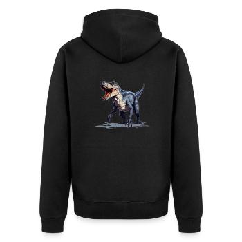 Raubvogel - Unisex Premium Bio Zip Hoodie - Schwarz - Hinten - Nico (187cm)