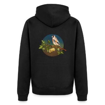 Oiseau coloré - Veste à capuche bio Premium Unisexe - noir - Dos - Nico (187cm)