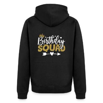 Geburtstags-Kader-T-Shirt, tolles Geschenk, toller - Unisex Premium Bio Zip Hoodie - Schwarz - Hinten - Nico (187cm)