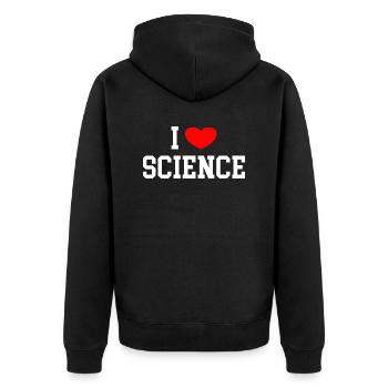 I love Science Science Studying Chemistry - Unisex Premium Organic Zip Hoodie - black - Back - Nico (187cm)