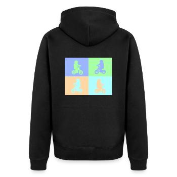 Junior Biker Pop Art pastel - Unisex Premium Organic Zip Hoodie - black - Back - Nico (187cm)